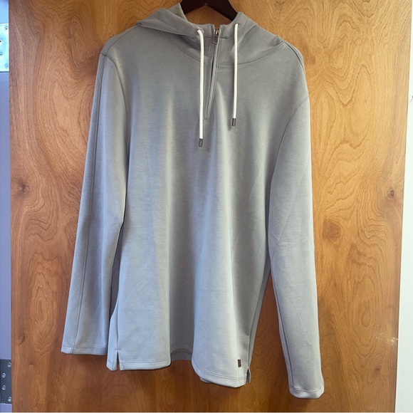 Outpost Makers Men's Hoodie 1/4 Zip Size Large Buckle Exclusive Tan Beige - Picture 4 of 12